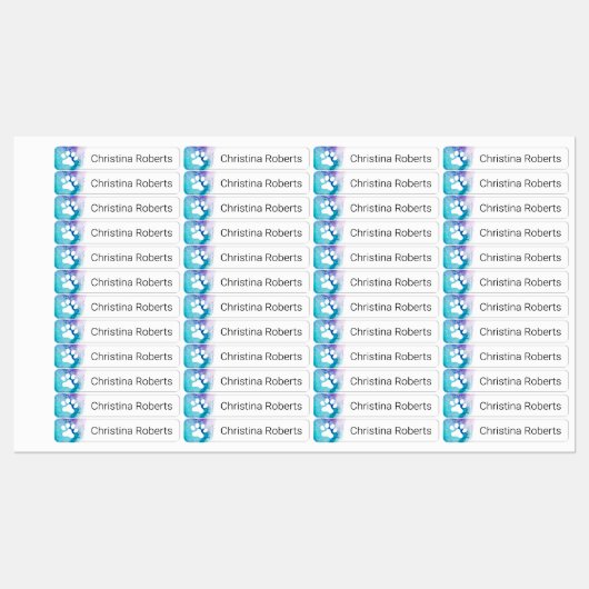 かわいい足はアクアウォーターのカラー服のラベルを印刷する ラベル (シート)