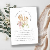 かわいい足ピンクのフローラガールブック赤ちゃんシャワー エンクロージャーカード