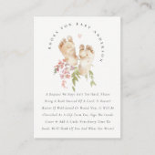 かわいい足ピンクのフローラガールブック赤ちゃんシャワー エンクロージャーカード (正面)