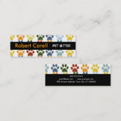 かわいい足及びファンシーでカラフルな動物ペット スキニー名刺 (正面/裏面)