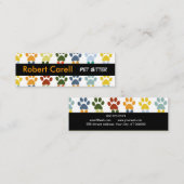 かわいい足及びファンシーでカラフルな動物ペット スキニー名刺 (正面/裏面)