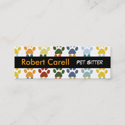 かわいい足及びファンシーでカラフルな動物ペット スキニー名刺 (正面)