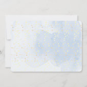 かわいい足水彩青い赤ちゃんシャワーありがとう 招待状 (裏面)