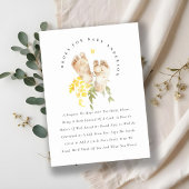 かわいい足赤ちゃんシャワー用イエローフローラ本 エンクロージャーカード