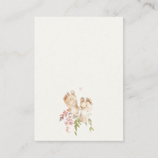 かわいい足赤ちゃんシャワー用イエローフローラ本 エンクロージャーカード (裏面)