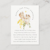 かわいい足赤ちゃんシャワー用イエローフローラ本 エンクロージャーカード (正面)