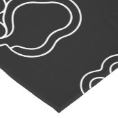 かわいい足跡動物の犬好き白い線 ショートテーブルランナー (コーナー)