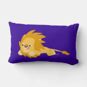 かわいい跳ねるアニメライオンのクッション ランバークッション (裏面)