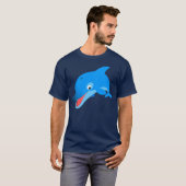 かわいい跳ねるキャラクターのイルカTシャツ Tシャツ (正面フル)