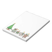 かわいい踊りのクリスマスプレゼントと木 ノートパッド (回転)