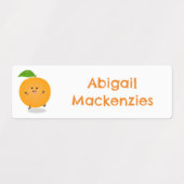 かわいい踊りオレンジの柑橘類のパーソナライズされた果実 ラベル (デザイン2)