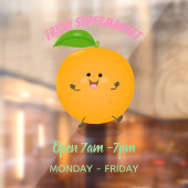 かわいい踊りオレンジの柑橘類 ウィンドウサイン (シート2)