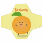 かわいい踊りオレンジの柑橘類 サッカーボール (フラット)