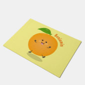 かわいい踊りオレンジの柑橘類 ドアマット (アングル)