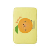 かわいい踊りオレンジの柑橘類 バスマット (正面縦)