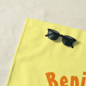 かわいい踊りオレンジの柑橘類 ビーチタオル (インサイチュ)