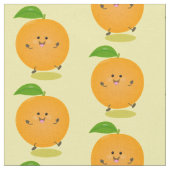 かわいい踊りオレンジの柑橘類 ファブリック (クローズアップ)