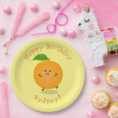かわいい踊りオレンジの柑橘類 ペーパープレート (パーティー)