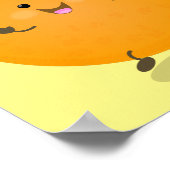 かわいい踊りオレンジの柑橘類 ポスター (角)