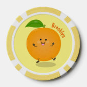 かわいい踊りオレンジの柑橘類 ポーカーチップ (裏面)