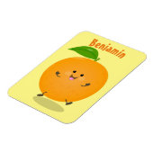 かわいい踊りオレンジの柑橘類 マグネット (左側)