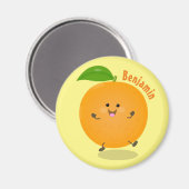 かわいい踊りオレンジの柑橘類 マグネット (正面/裏面)