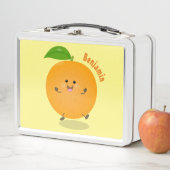 かわいい踊りオレンジの柑橘類 メタルランチボックス (インサイチュ)