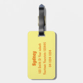 かわいい踊りオレンジの柑橘類 ラゲッジタグ (裏面縦)