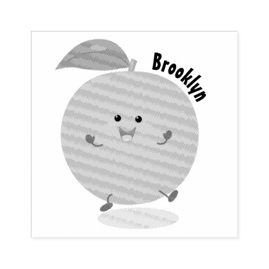 かわいい踊りオレンジの柑橘類 ラバースタンプ (インプリント)