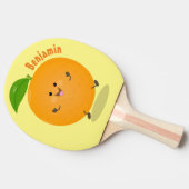 かわいい踊りオレンジの柑橘類 卓球ラケット (横)