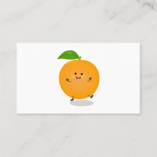 かわいい踊りオレンジの柑橘類 名刺 (裏面)