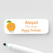 かわいい踊りオレンジの柑橘類 名札 (インサイチュ)