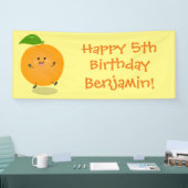 かわいい踊りオレンジの柑橘類 横断幕 (トレードショー)