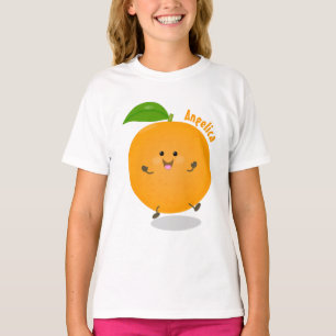 かわいい踊りオレンジの柑橘類 Tシャツ
