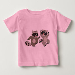 かわいい踊りカートゥーンアライグマベビーTシャツ ベビーTシャツ