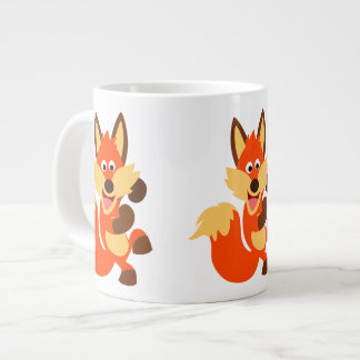 かわいい踊りカートゥーンキツネジャンボマグ ジャンボコーヒーマグカップ