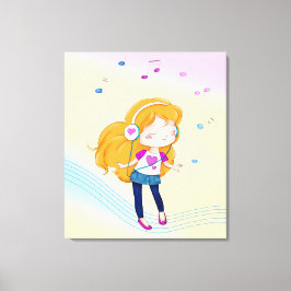 かわいい踊りガール キャンバスプリント