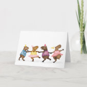 かわいい踊りキャピバラお祝いカード カード (正面)