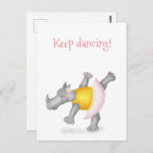 かわいい踊りサイのはがき ポストカード (正面/裏面)