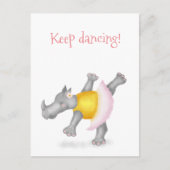 かわいい踊りサイのはがき ポストカード (正面)