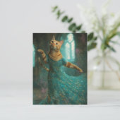 かわいい踊りジンジャーキャット ポストカード (スタンド正面)