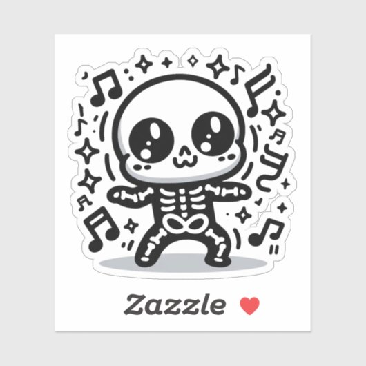 かわいい踊りスケルトンビニールキュートハロウィーンウォーター シール (シート)