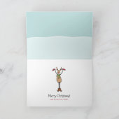 かわいい踊りトナカイ – クリスマスホリデーカード シーズンカード (内部)