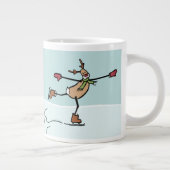 かわいい踊りトナカイ – Christmas ジャンボコーヒーマグカップ (右)