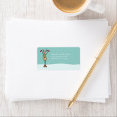 かわいい踊りトナカイ – Christmas Label ラベル (インサイチュ)