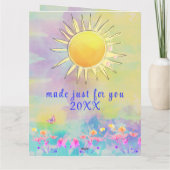 かわいい踊りドッグウォーターカラーアートハッピーバースデー カード (裏面)