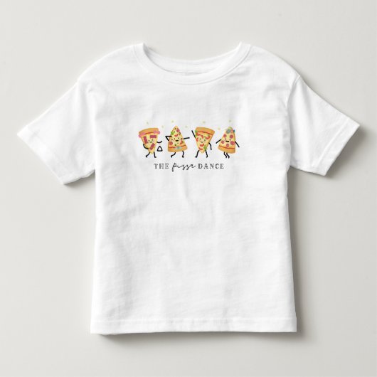 かわいい踊りピザスライス、ザピザダンス トドラーTシャツ (正面)