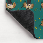 かわいい踊りフクロウとミュージックノート漫画 マウスパッド (コーナー)