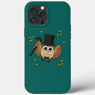 かわいい踊りフクロウとミュージックノート漫画 iPhone 13 PRO MAXケース
