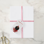 かわいい踊りブラックサンタ ギフトタグ (より糸付き)